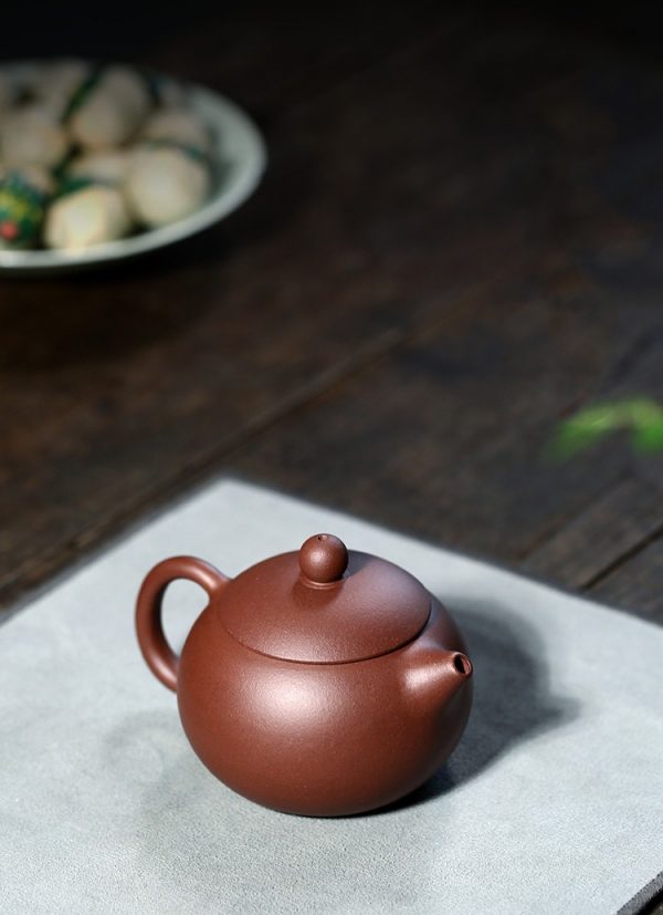 чайник Си Ши ручной работы 200 мл 270 мл 08 Исинский чайник Си Ши ручной работы + 2 чашки и чахай, пурпурная глина Цзы Ни, 200 мл