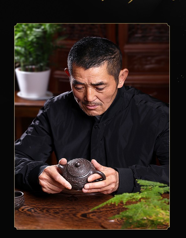 исинский чайник Си Ши Резной Дракон ручной работы с резьбой 19 Коллекционный исинский чайник Си Ши Резной Дракон ручной работы с резьбой, зеленая глина бэншань люй ни