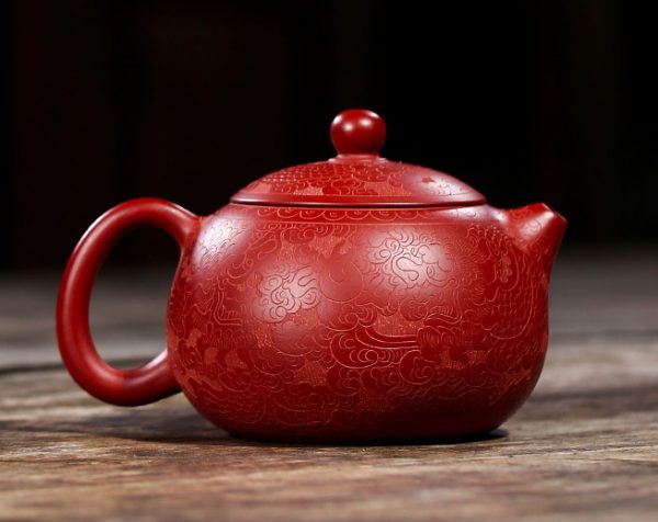 чайник Си Ши Увинь из исинской глины 13 Резной чайник Си Ши Увинь из исинской глины, ручная работа